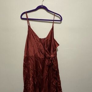 Express Rust Satin Dress